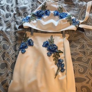 TWO PIECE WHITE DRESSY OUTFIT